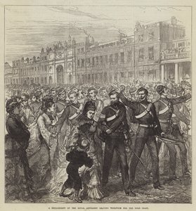 Un destacamento de la Artillería Real saliendo de Woolwich hacia la Costa de Oro de Sir John Charles Robinson